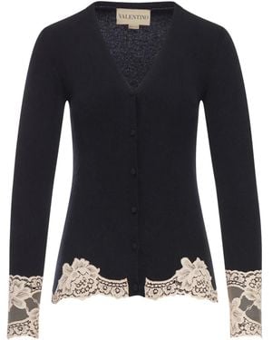 Valentino Garavani Lace Cashmere Cardigan - ブルー