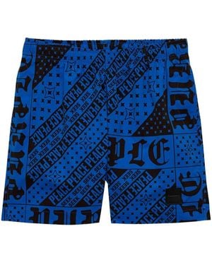 Purple Brand Flag Bandana Swim Shorts - Blue