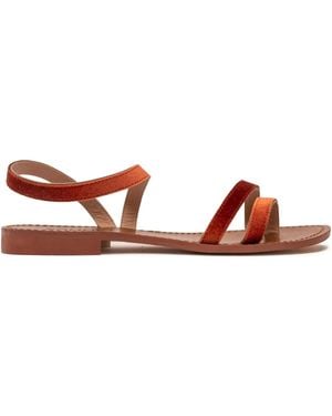 SOMMET Sandales En Velours À Double Bride - Red