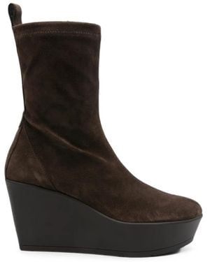 Vic Matié Dadne Wedge-Heel Ankle Boots - Black