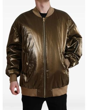 Dolce & Gabbana Metallic Bomber Jacket - Brown