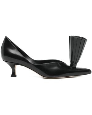 A.W.A.K.E. MODE Leather Court Shoes - Black