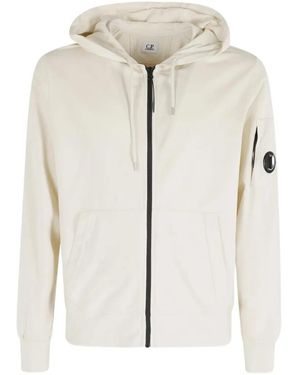 C.P. Company Lens-Detail Zip-Up Hoodie - White