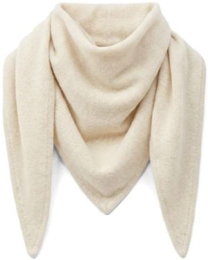 Not Shy Éléonore Cashmere Fine-Knit Triangular Scarf - White