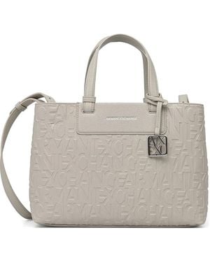 ARMANI EXCHANGE Logo-Debossed Tote Bag - Gray