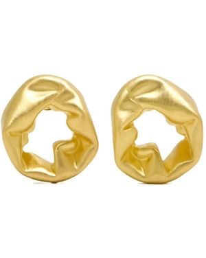 Completedworks Hollow Hammered-Effect Earrings - Metallic