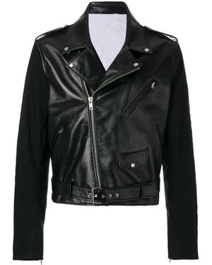 Calvin Klein Leather Biker Jacket - Black