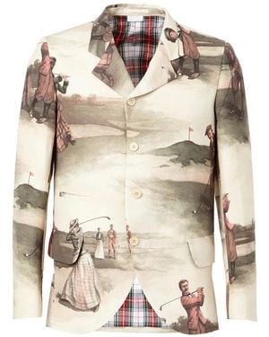 Comme des Garçons Golf Course Print Blazer - Natural
