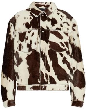 Represent Patterned Chest-Pocket Jacket - Black