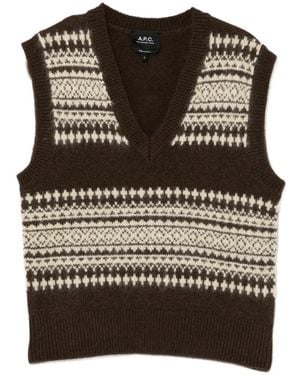 A.P.C. Jacquard-Weste - Schwarz
