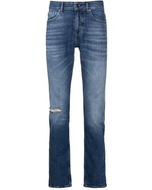 BOSS Vaqueros Slim Con Efecto Envejecido - Azul