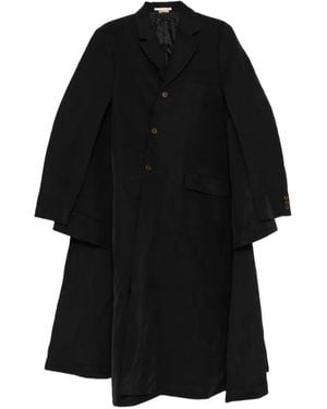 Comme des Garçons Layered-Sleeve Single-Breasted Coat - Black