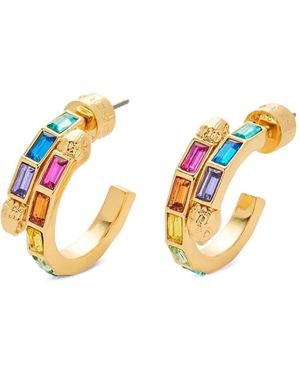 Kurt Geiger Eagle Head Crystal-Embellished Hoop Earrings - Metallic