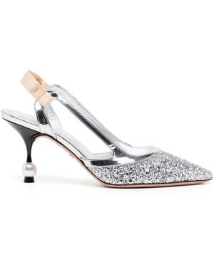 Giambattista Valli 75Mm Rhinestone-Embellished Pumps - White