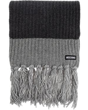 Moschino Ribbed-knit Fringed Scarf - ブラック