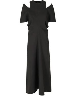 FEDERICA TOSI Cold-Shoulder Flared Midi Dress - Black
