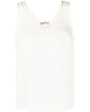 Twinset Scallop-Edge Tank Top - White