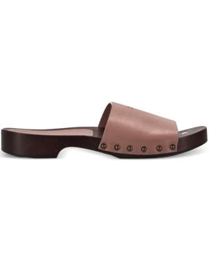 LA ROSE Leather Sandals - Brown