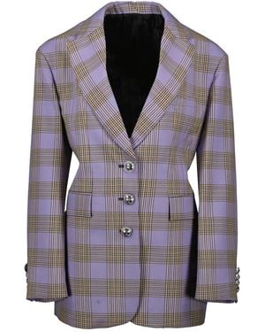 Rabanne Checked Blazer - Purple