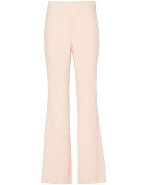 Twinset Logo-Plaque Cady Flared Pants - Natural