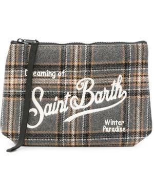 MC2 Saint Barth Aline Clutch Mit Logo-Stickerei - Grau