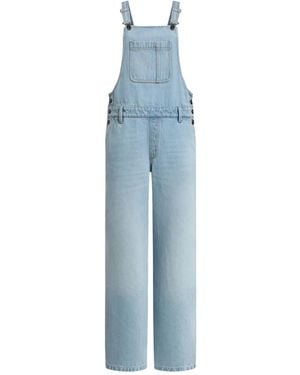 12 STOREEZ Denim Strap Jumpsuit - Blue