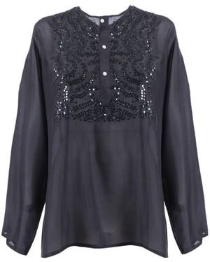 P.A.R.O.S.H. Sequin blouse - Blau