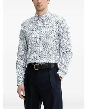 Paul Smith Floral-Print Long-Sleeve Shirt - Blue