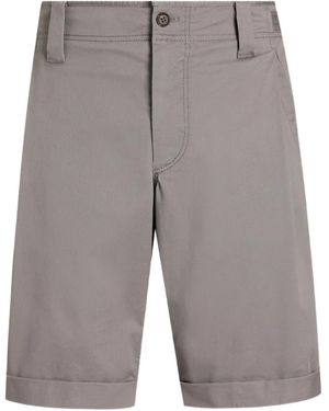 Dolce & Gabbana Cuffed Topstitched Chino Shorts - Gray