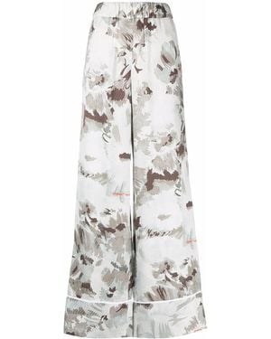 Off-White c/o Virgil Abloh Floral-Print Palazzo Trousers - White