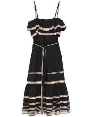 Ulla Johnson Lucian Ruffled Midi Dress - Black
