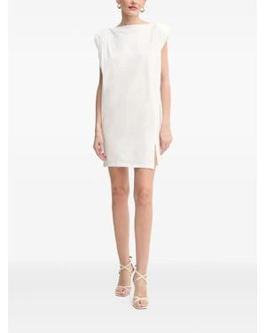 Pinko Padded-Shoulder Dress - White