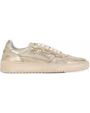 LEMARGO Metallic Leather Trainers - Natural