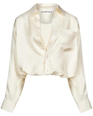 Alexander Wang Hemdtop Aus Seide Im Layering-Look - Weiß