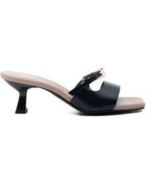 DONNARì Sandales En Cuir À Boucles - Blanc