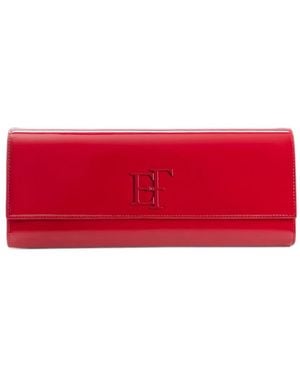 Elisabetta Franchi Patent-Leather Clutch Bag - Red