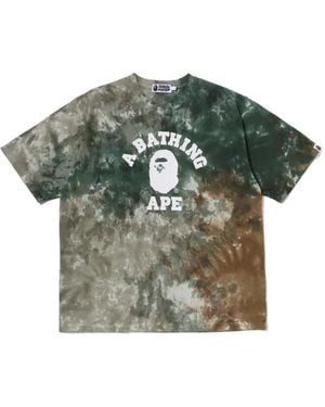 A Bathing Ape Tie-Dye Logo-Print T-Shirt - Green