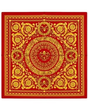 Versace Barocco-Print Silk Scarf - Orange