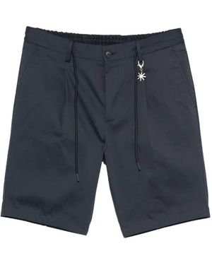 Manuel Ritz Pleated Drawstring Shorts - Blue