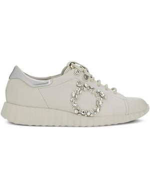 Ferragamo Gancini Motif Trainers - White