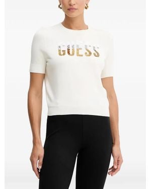 Guess Logo-Embellished T-Shirt - White