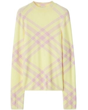 Burberry Karierter Pullover - Gelb