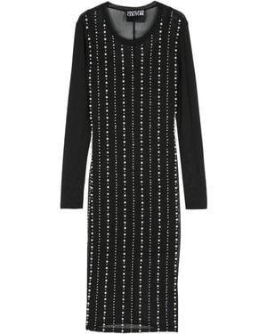 Versace Jeans Couture Faux-Pearl Midi Dress - Black