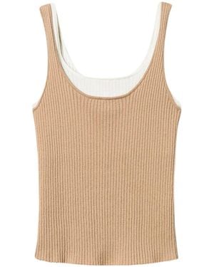 Twinset Trompe-L'Œil Fitted Knit Top - Natural