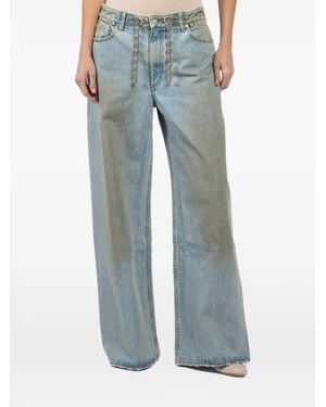 EZR Chain-Embellished Jeans - Blue