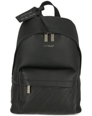 Off-White c/o Virgil Abloh Industrial-Strap Pebbled-Leather Backpack - Black