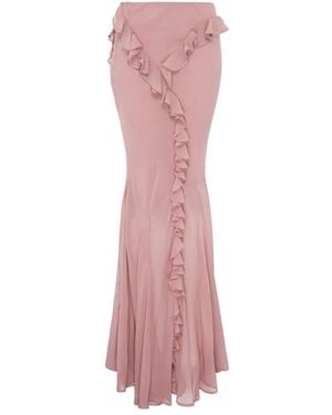 Paris Georgia Basics Ruffled Maxi Skirt - Pink