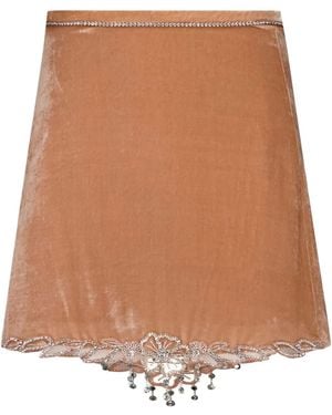 Rabanne Crystal-Embellished Skirt - Brown