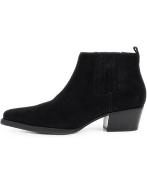 Guess Bottines En Daim À Bout Pointu - Black