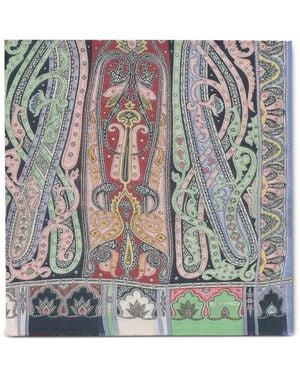 Etro Foulard En Soie Imprimé Bandana - Grey